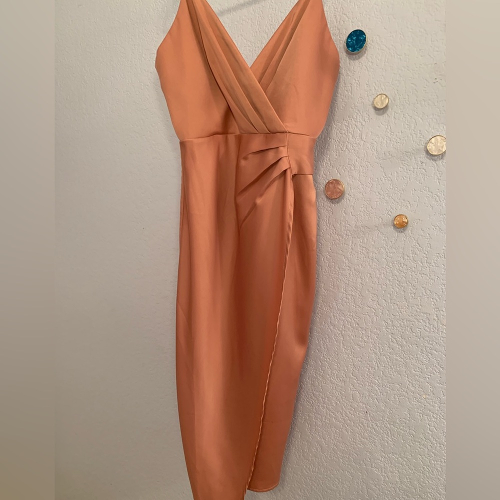Rose Gold Ankle-Length Formal Dress - Picture 2 of 3